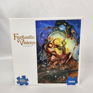 New Sealed Mega Puzzles Fantastic Visions  "Autumn Foxfire"‎ 1000 Pc Puzzle